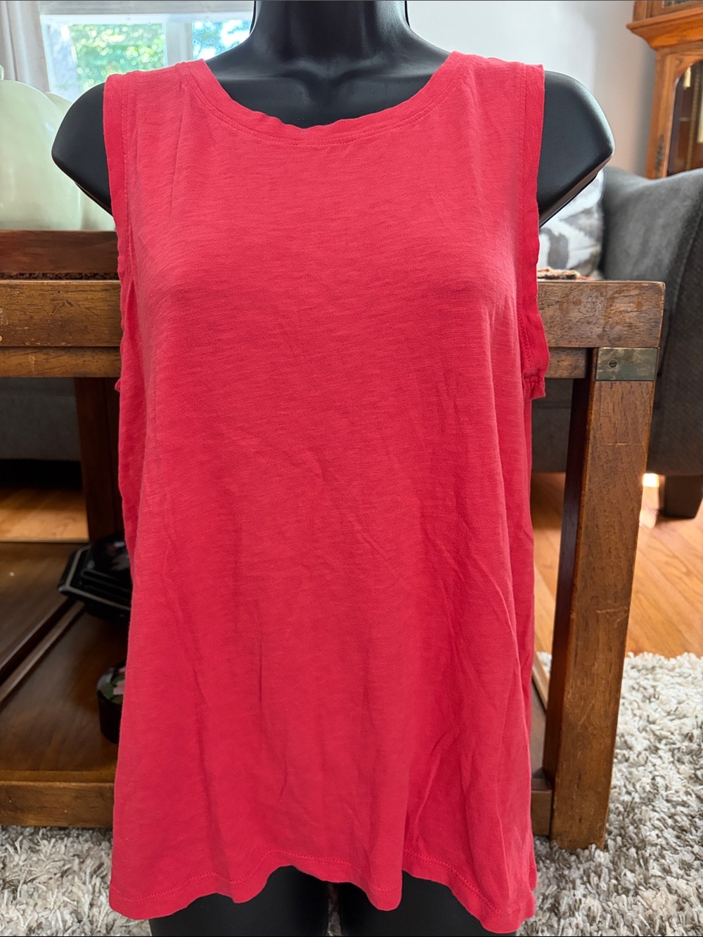 Loft Women’s Sleeveless Cotton Tank Top - Tangerine size Medium
